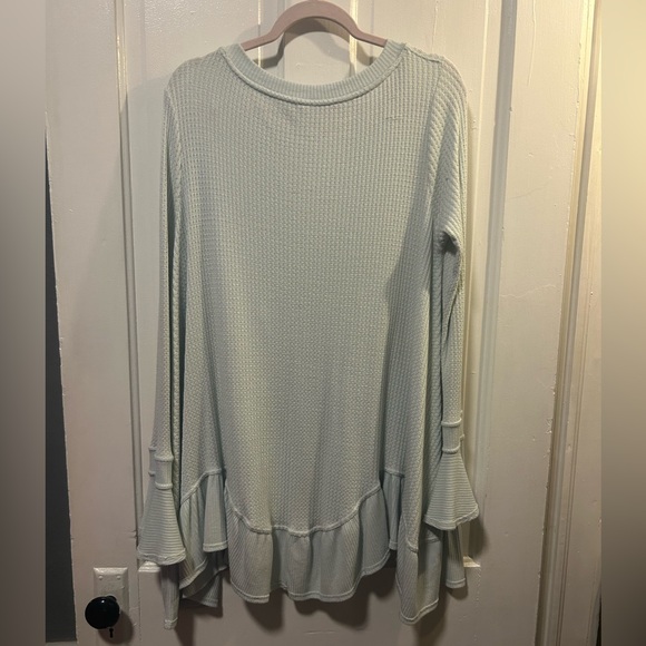 Free People Blue Waffle Knit Tunic - Picture 5 of 6